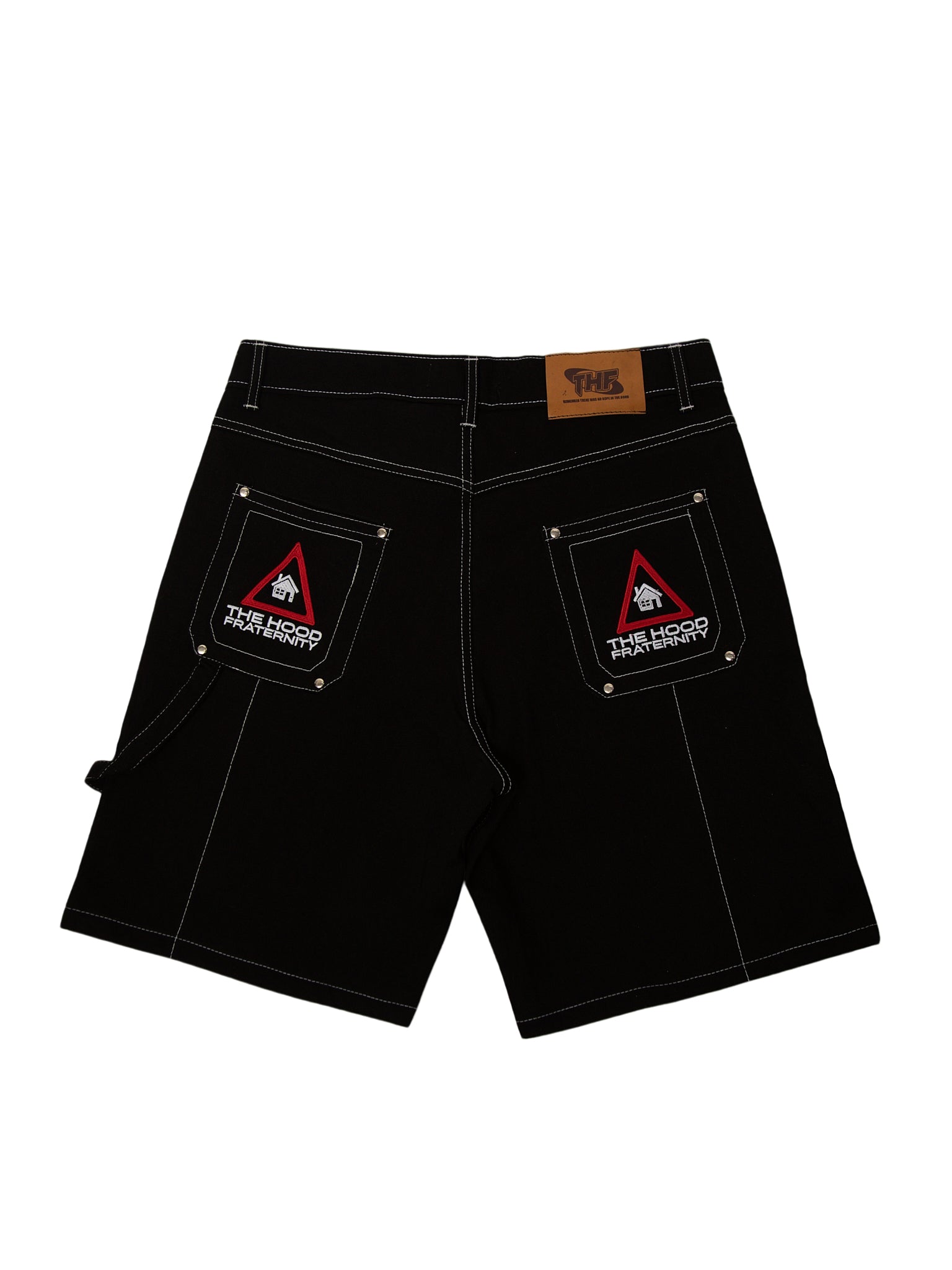THF WIDE LOGO DENIM SHORTS